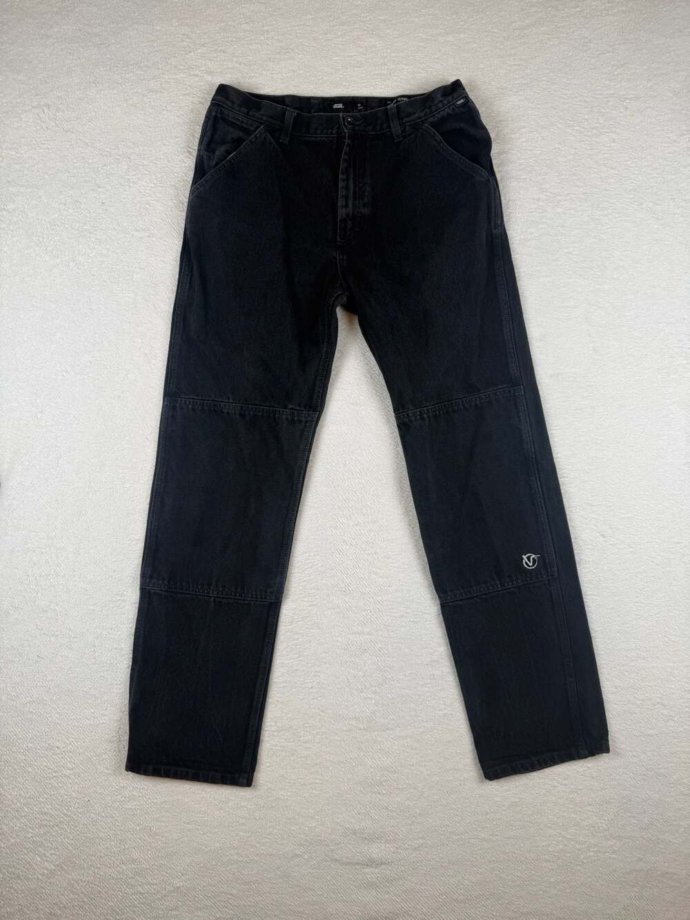Vans Mens Rowan Zorilla V96 Relaxed Double Knee Black Jeans Size 32x34